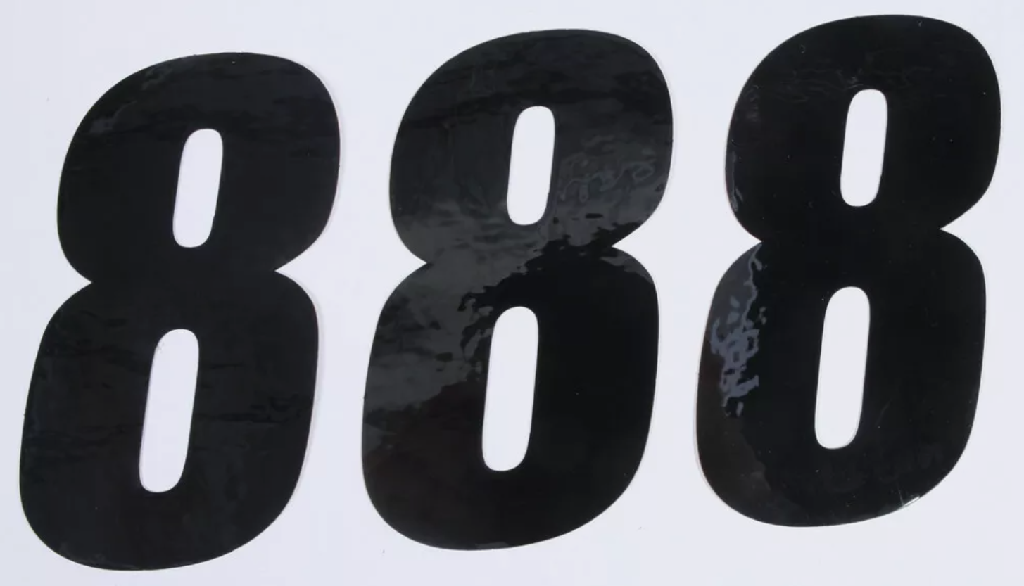 NEW OEM D-COR Motorcycle 6" Number 3/PK Black 8, 45-26-8