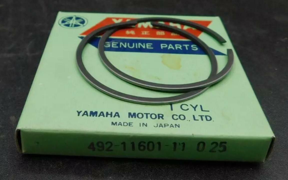1974-75 YAMAHA YZ80A YZ80 YZ 1ST OS 0.25 RINGS NOS OEM P/N 492-11601-11