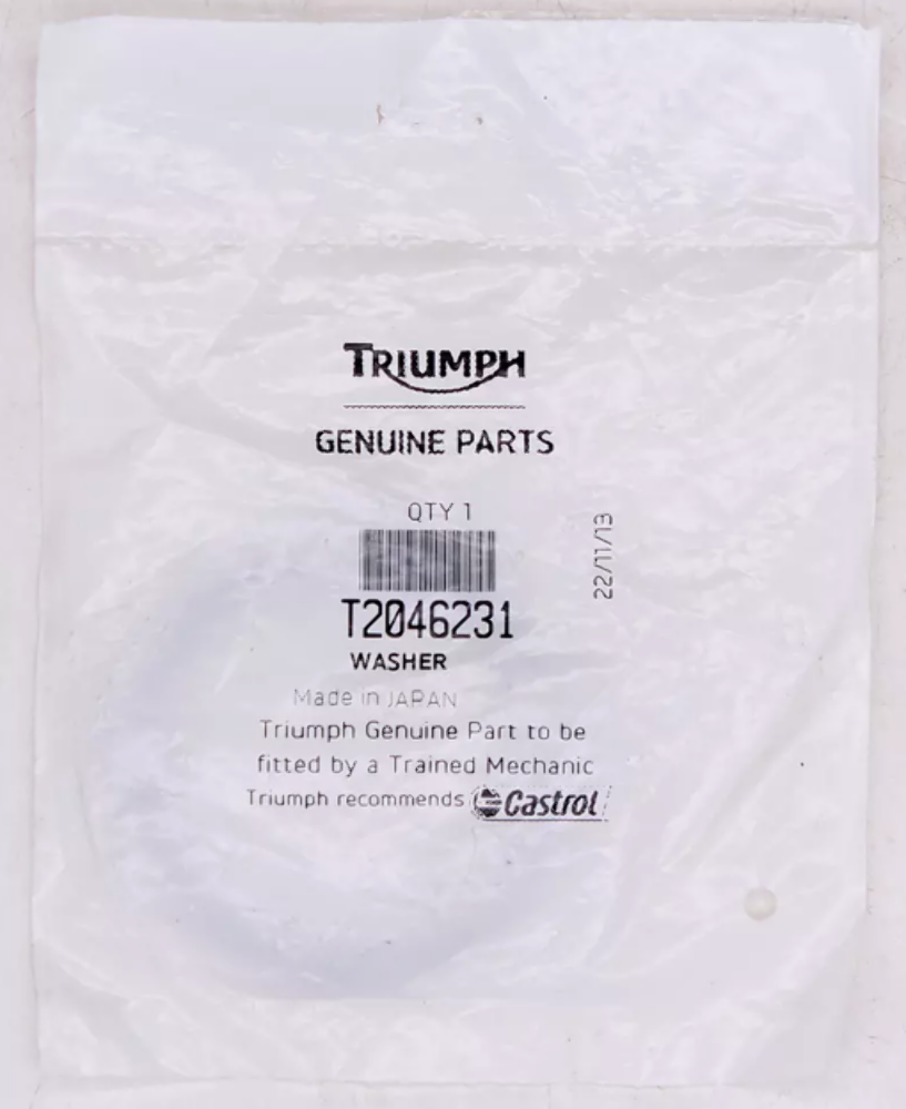 Genuine Triumph Washer Part Number - T2046231 QTY-2