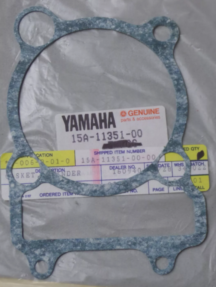 NOS Yamaha Cylinder Gasket YFM250 TTR230 TW200 PT# 15A-11351-00