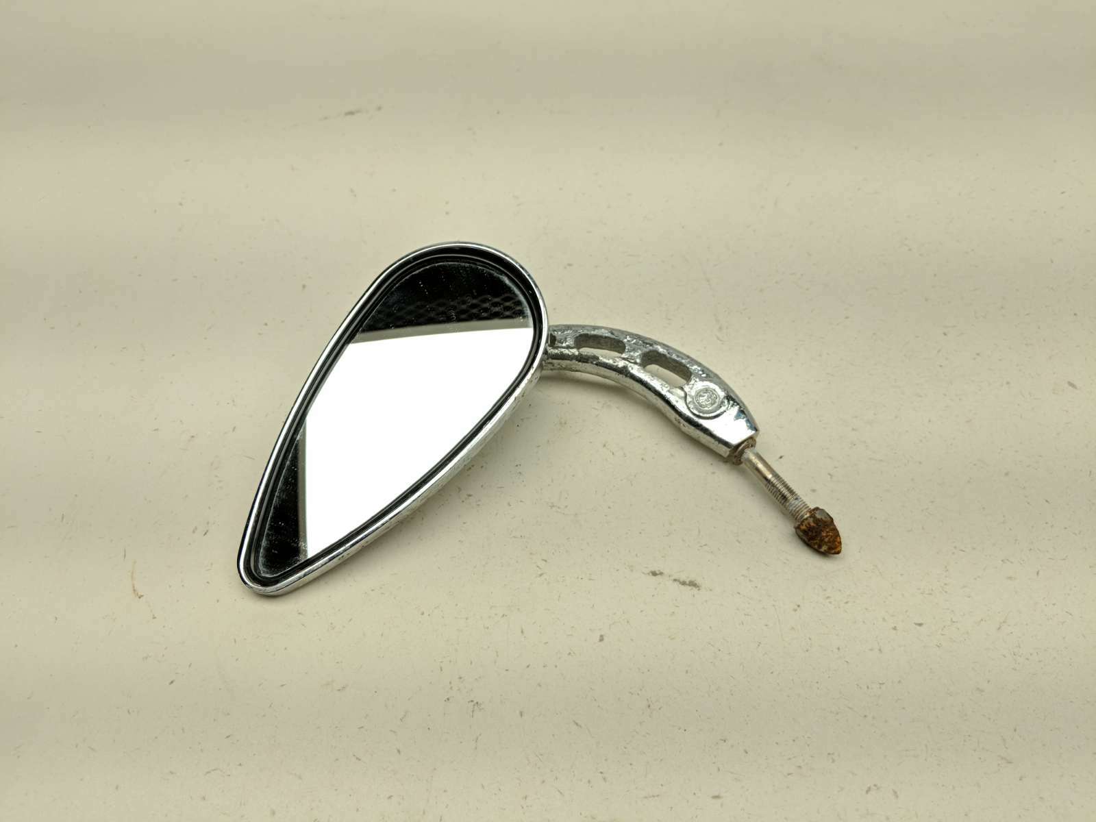 03 Harley Davidson FXDWG Dyna Wide Glide Left Rearview Mirror Skull Chrome