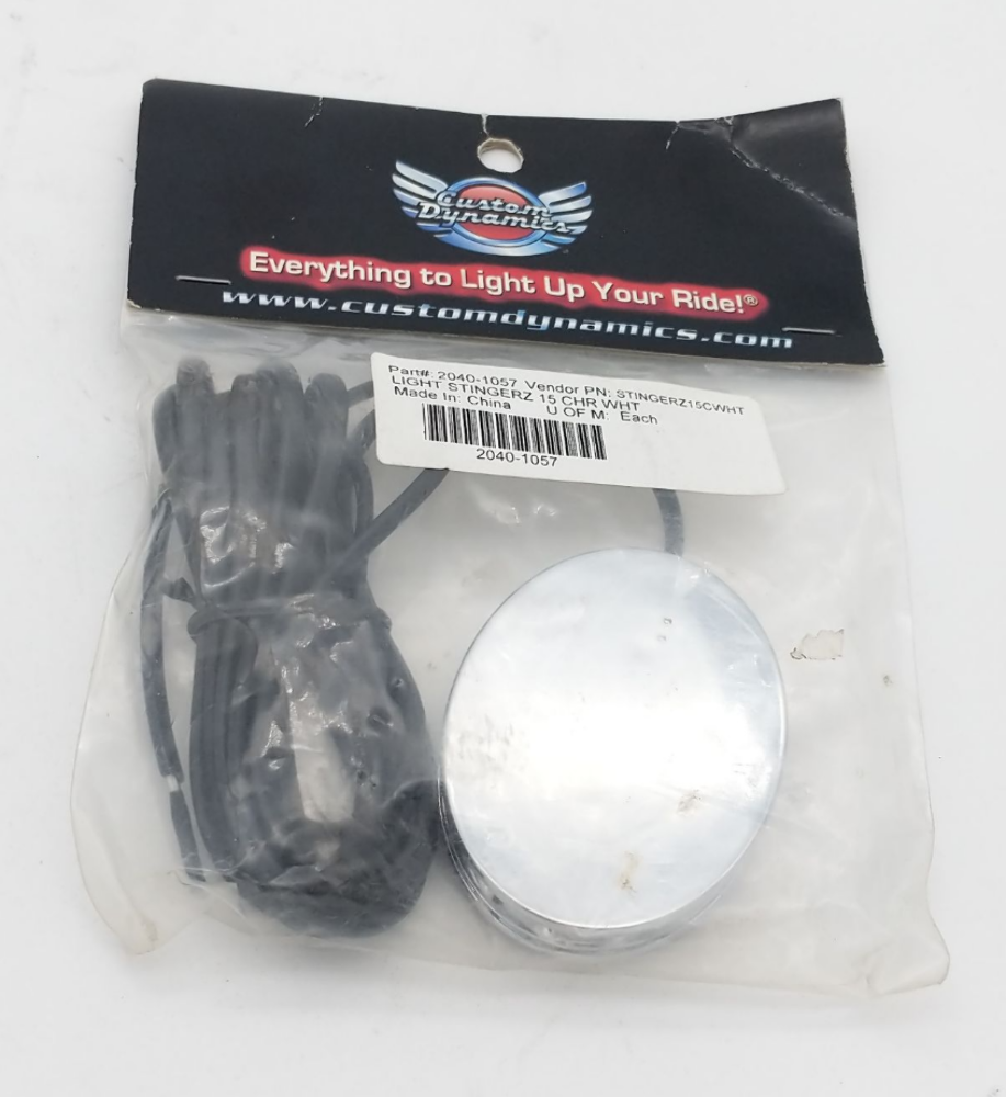 CUSTOM DYNAMICS LED Light STINGERZ 15 CHROME WHITE 2040-1057