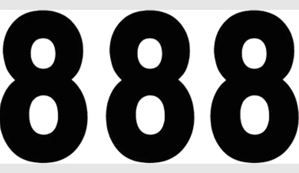 Factory Effex 04-2578 Pro Numbers 4in. - No. 8 - Black
