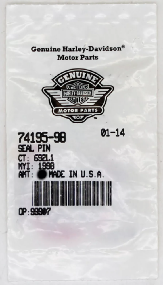 HARLEY DAVIDSON NEW OEM SEAL PIN 74195-98 QTY-2