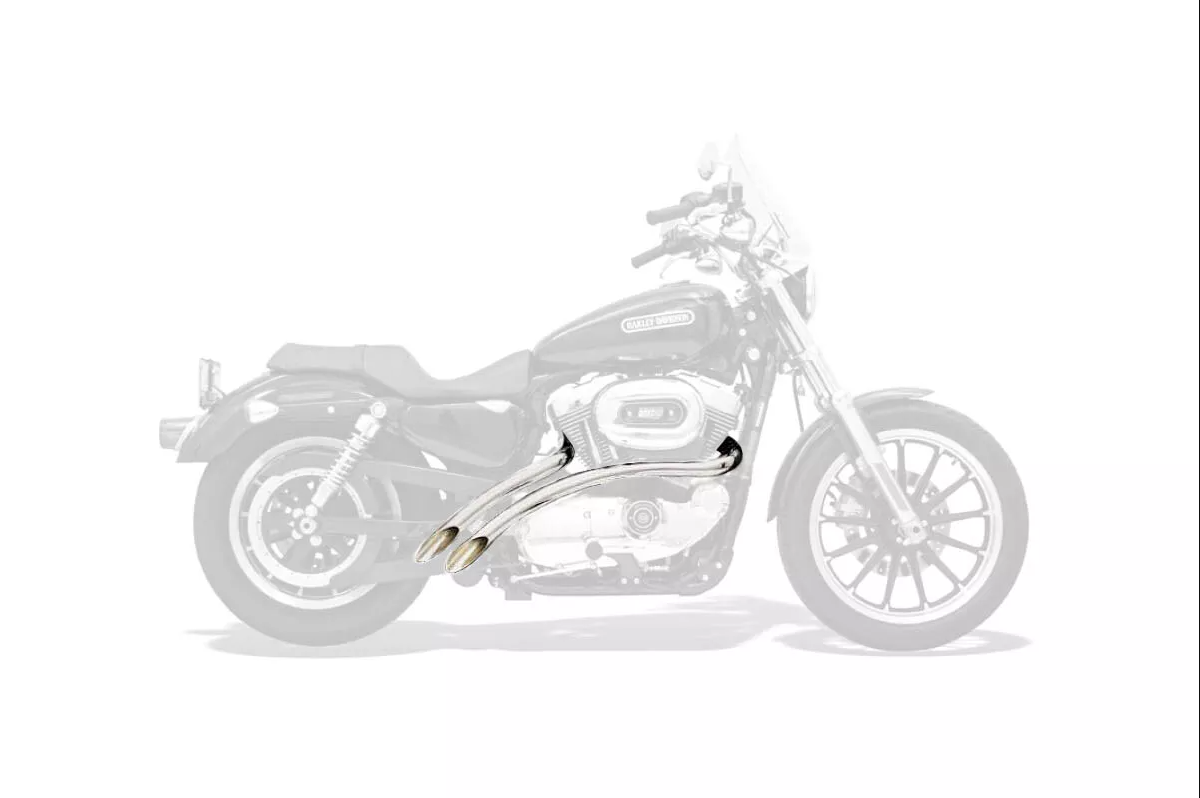 Bassani Radial 04 -06 SPORTSTER Sweepers Chrome Exhaust System (XL4-FF12CL)