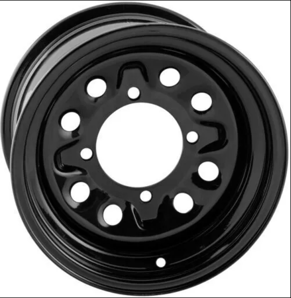 QuadBoss 608487 12x7 4x137mm Steely Gloss Black Wheel