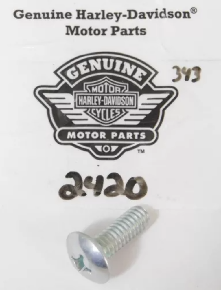 2420 HARLEY-DAVIDSON 1/4"-20 x 3/4" POZIDRIV TRUSS HEAD SCREW QTY 2