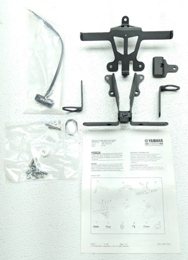 YAMAHA NEW OEM TAG ELIMINATOR KIT 2014-2015 FZ09 1RC-F16E0-V0