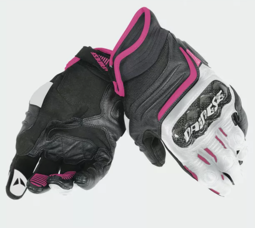 DAINESE NEW CARBON D1 LADIES GLOVES PINK/BLK SIZE XS 2028-17711-V81-XS