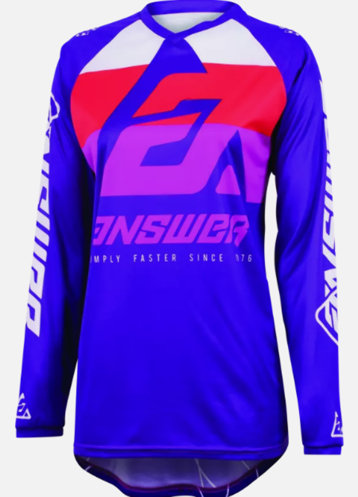 NEW ANSWER WOMANS A23 SYNCRON JERSEY PURPLE SIZE MEDIUM 447318