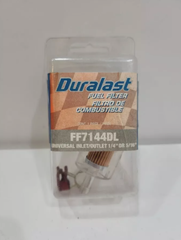 Duralast FF7144DL Fuel Filter Universal Inlet/Outlet 1/4 Inch Or 5/16 In
