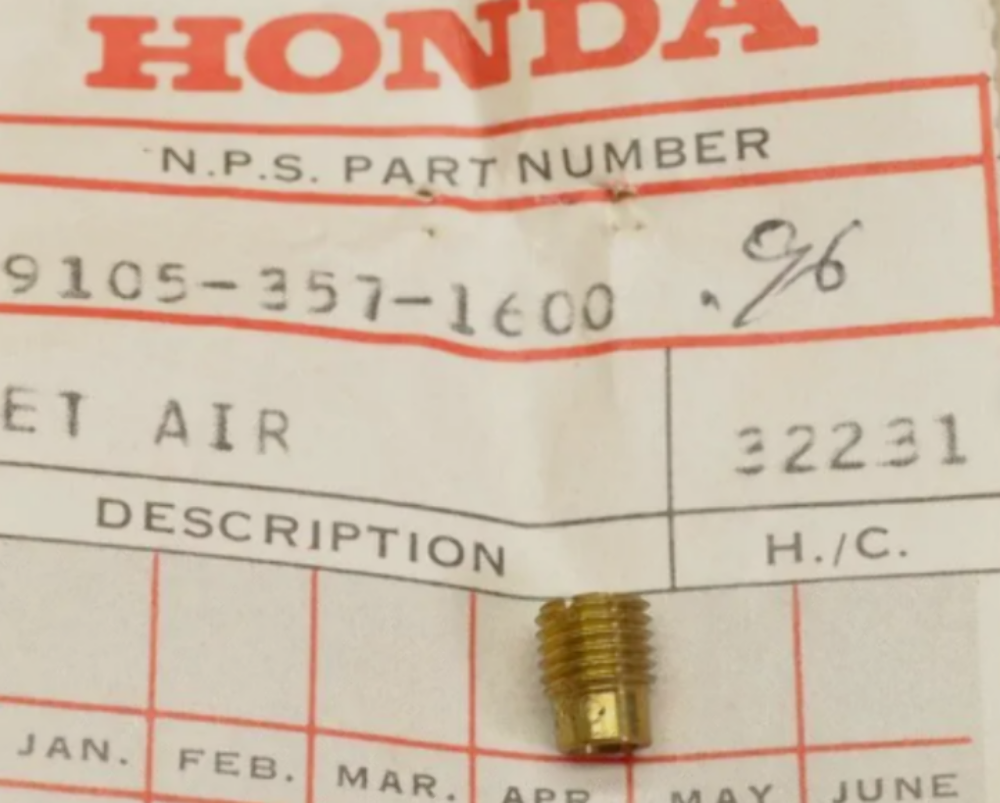 Honda CR125 CR250 MR175 MR250 MT125 MT250 Carburetor Air Jet #160 99105-357-1600