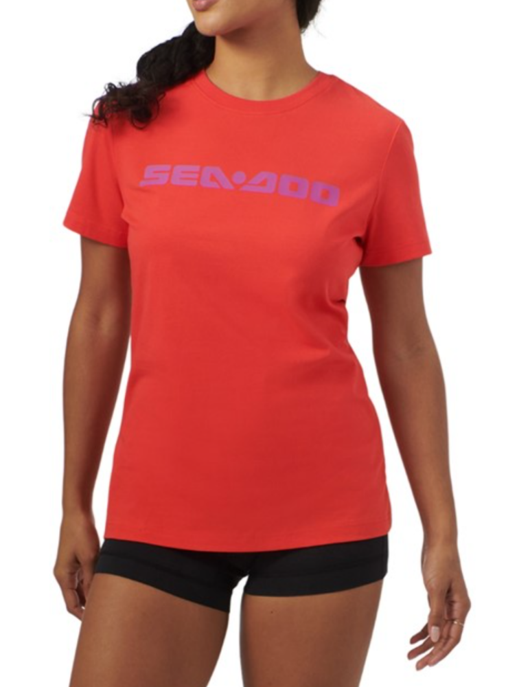 Can-Am OEM Part 4546780617 Sea-Doo Signature RED T-Shirt Ladies MEDIUM
