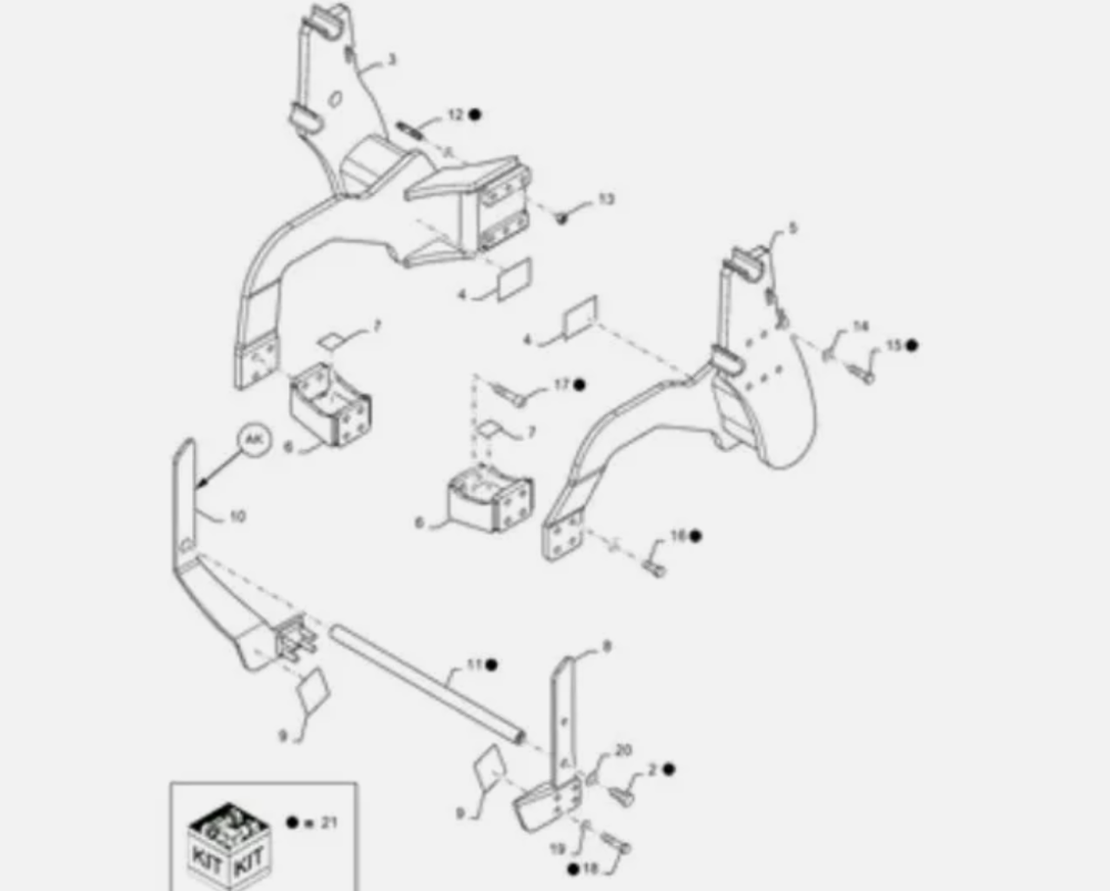 NEW HOLLAND SUPPORT ARM BRACKET KIT (WORKMASTER 50 60 70/611TL/616TL) 713710006