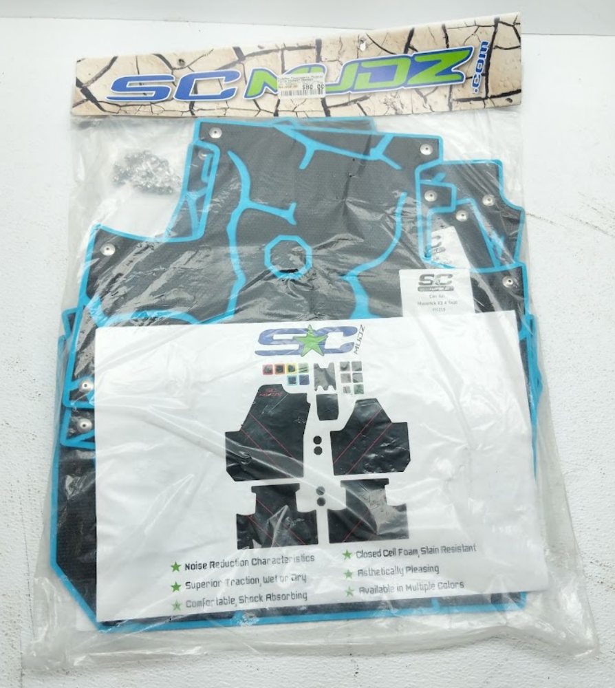SC MUDZ Can-Am Mav X3 4 Seat Floor Mats BAHAMA BLUE X34SEAT-CRACKED-B