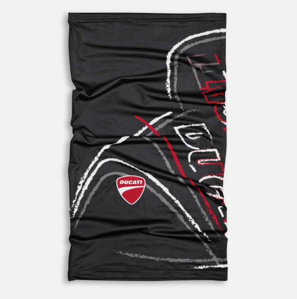 Ducati OEM Neckwarmer DC Sketch Red, White, Black 987703700