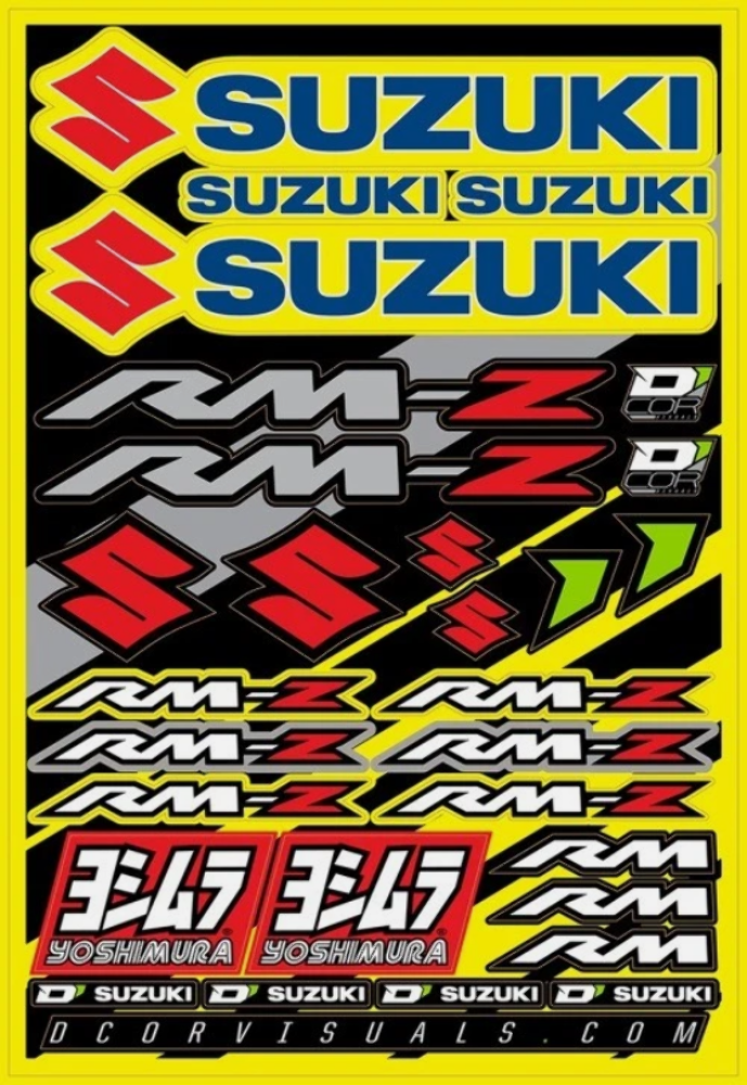 D-Cor Visuals Decal Sheet Suzuki RMZ 12"X18" 862-41100