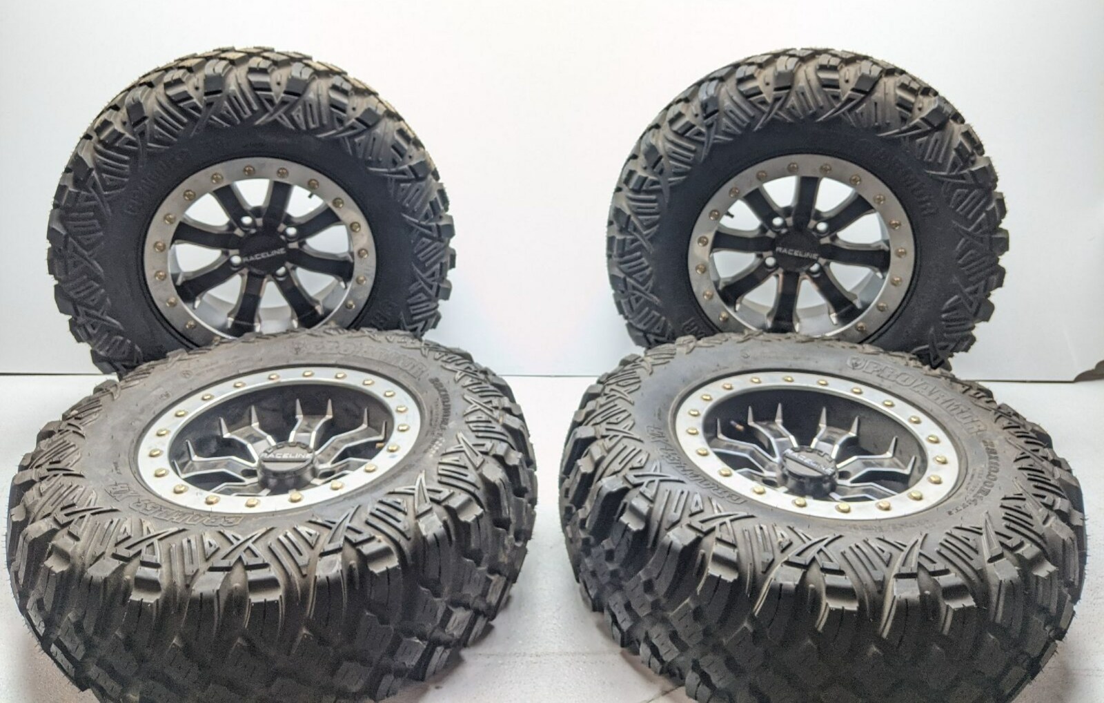 Raceline A71 Mamba Wheel/Tire Set Pro Armor Crawler XR Tires 14x7 28x10-14 4x137