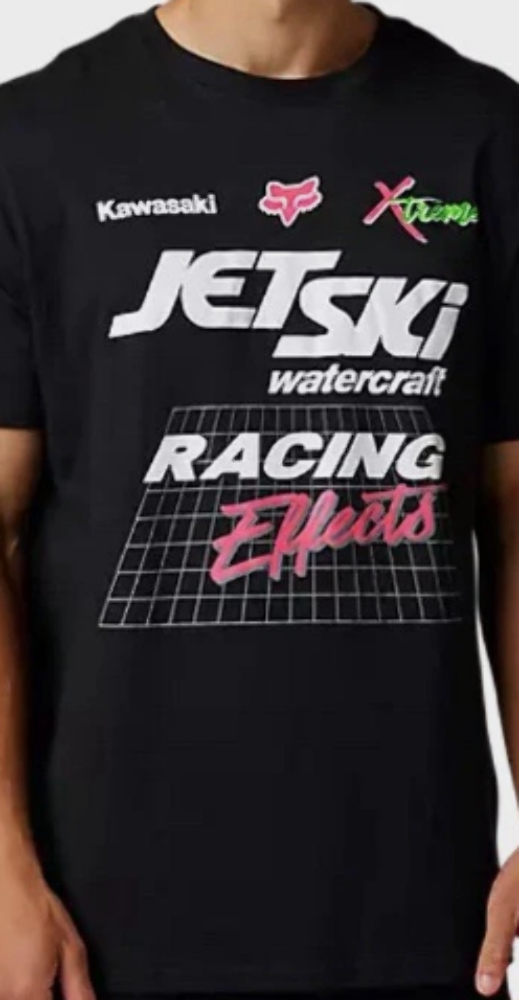 Fox Racing Men's Kawasaki Wet N Wild Basic T-Shirt Large Black 26946-001-L