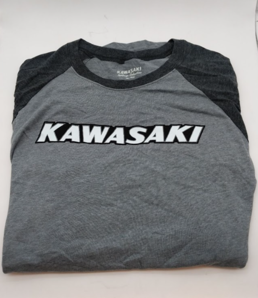 KAWASAKI CLASSIC HERTIAGE LOGO RAGLAN SHIRT K003-2629-GYLG