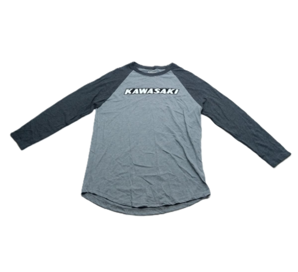 KAWASAKI CLASSIC HERTIAGE LOGO SHIRT MEDIUM (GREY) K003-2629-GYMD