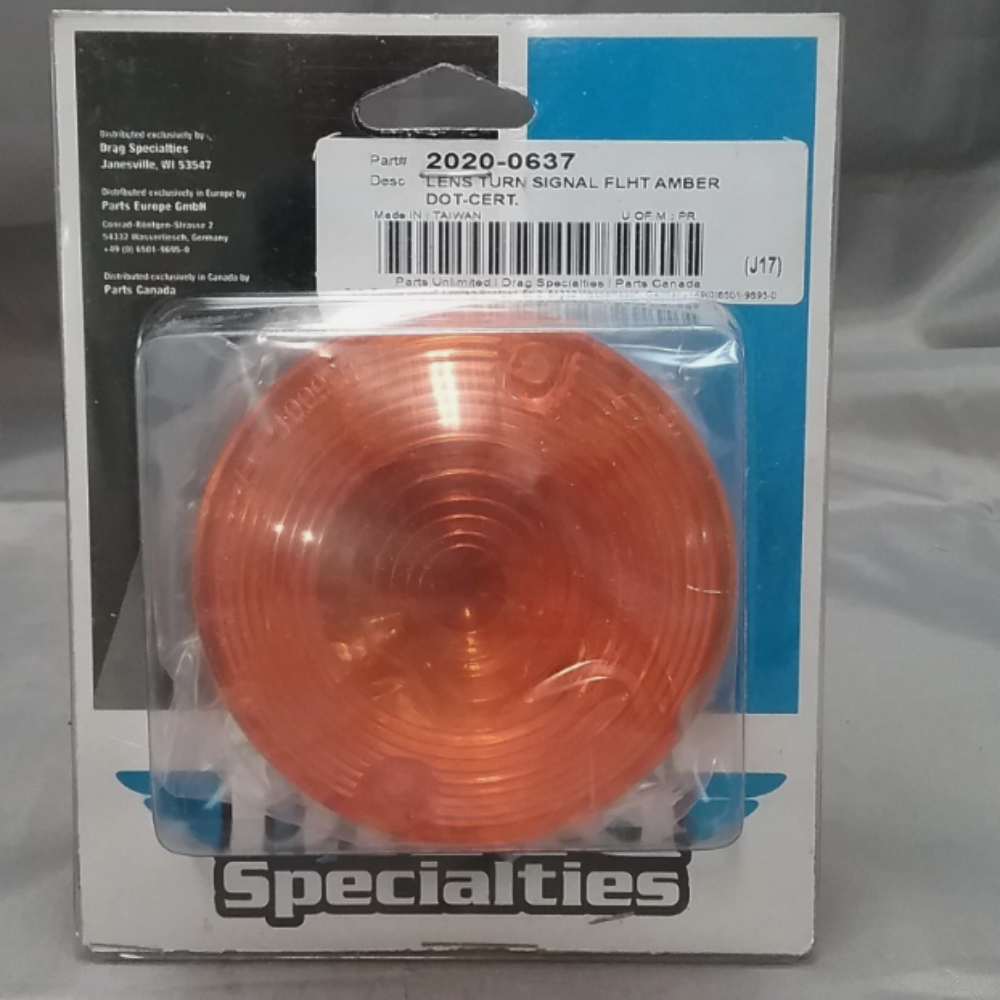 DRAG SPECIALITIES TURN SIGNAL LENS, AMBER 2020-0637