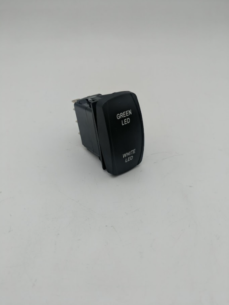 GREEN/WHITE LED Light Rocker Switch 7-Prong Universal ATV UTV 12V 