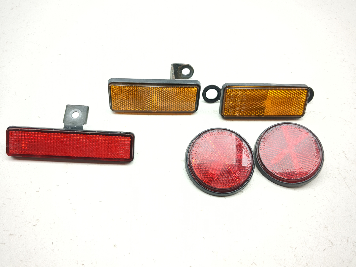 98-08 Yamaha V Star XVS 650 Reflective Reflector Light Lens w/ Brackets