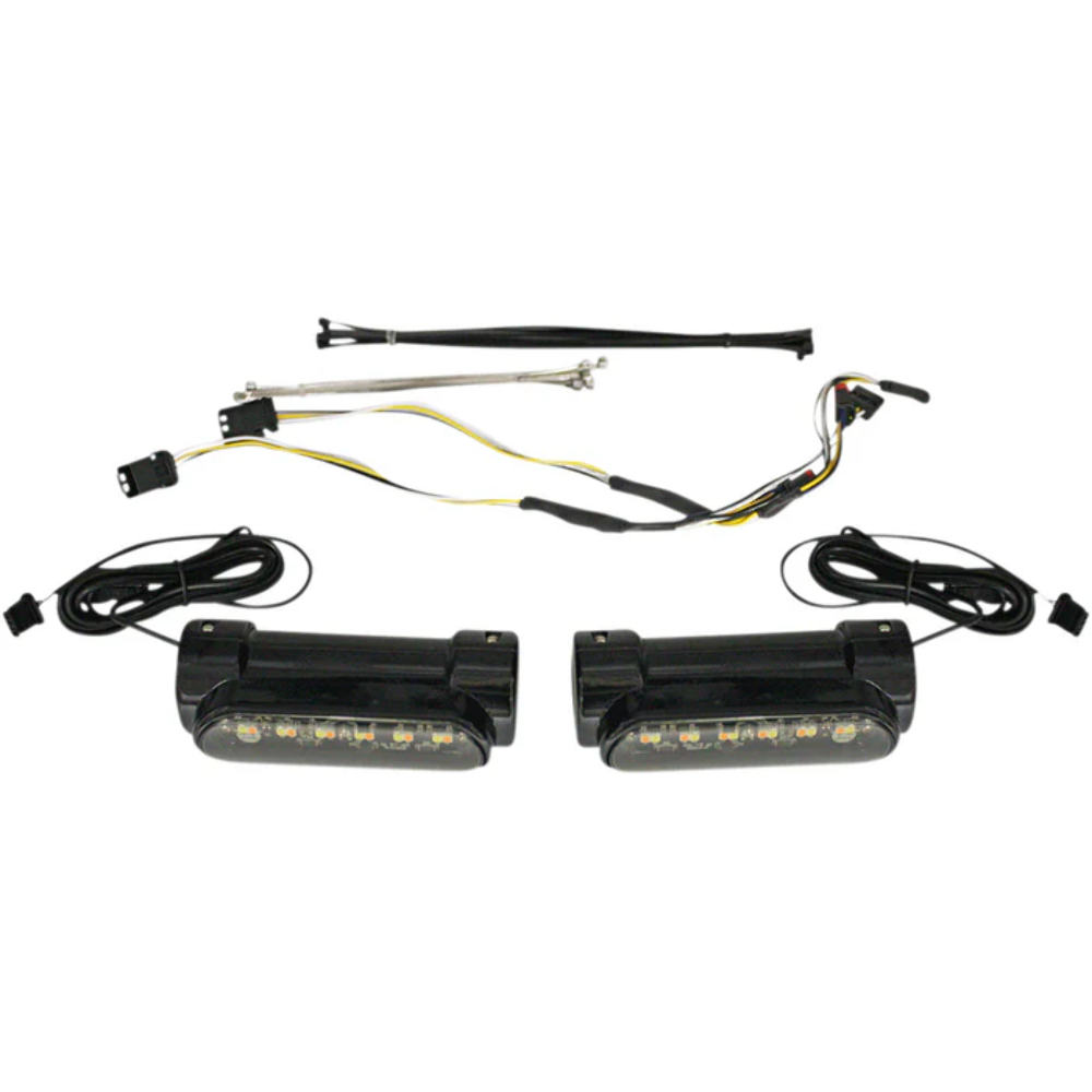 CustomDynamics Amber/White 1.25" Engine Grd LEDs For 21' H-D RoadKing 2040-2527
