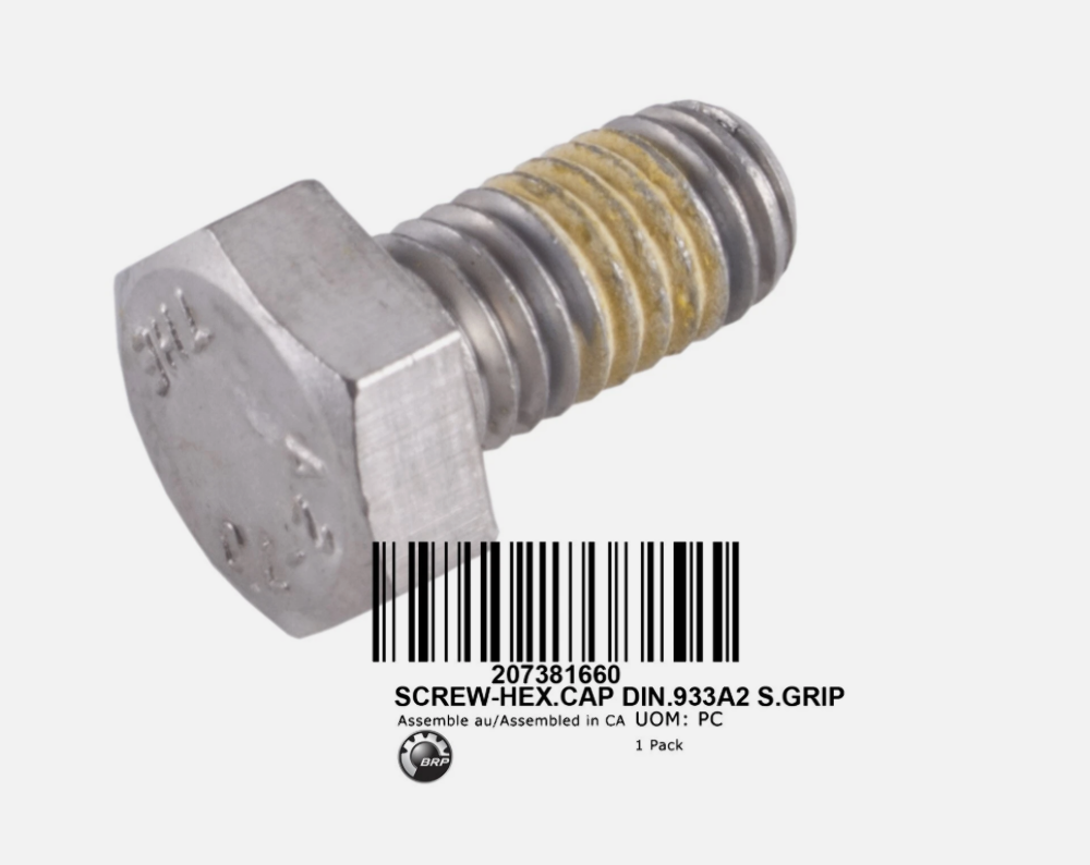 Sea-Doo New OEM Scotch Grip Hexagonal Screw M8 X 16, 207381660 QTY 7