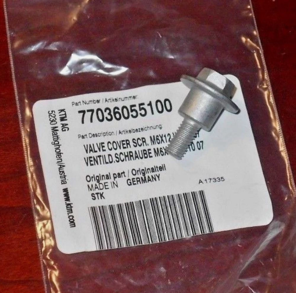 KTM 250,350,450,450,505 ATV, SX-F,SMR,XC-F, ENGINE VALVE COVER BOLT 77336054150