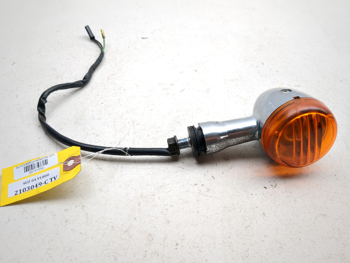 92-04 Suzuki VL 800 Intruder Front Left Turn Signal Indicator Light Chrome