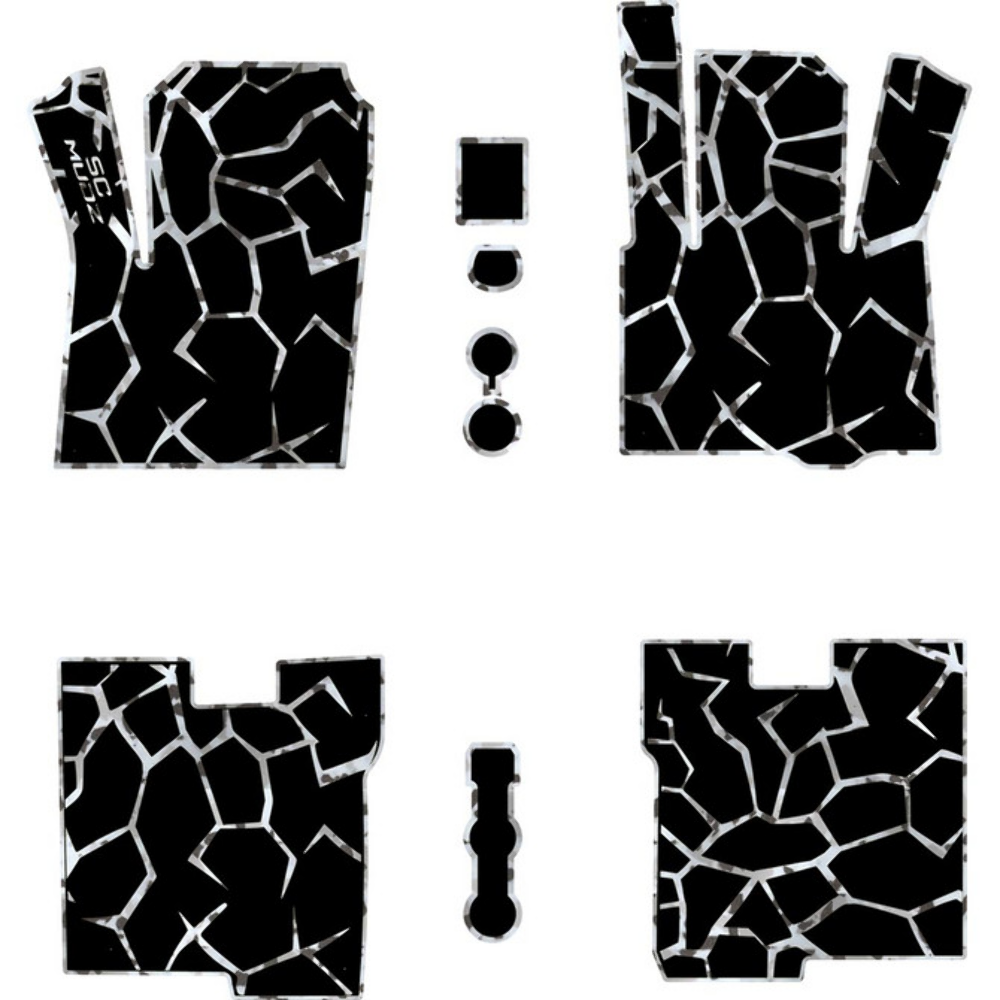 SCMudz Polaris Pro 4-Seat Floor Mats Black/Snow Camo SNCPOLPRO4SFL-OEM-CE