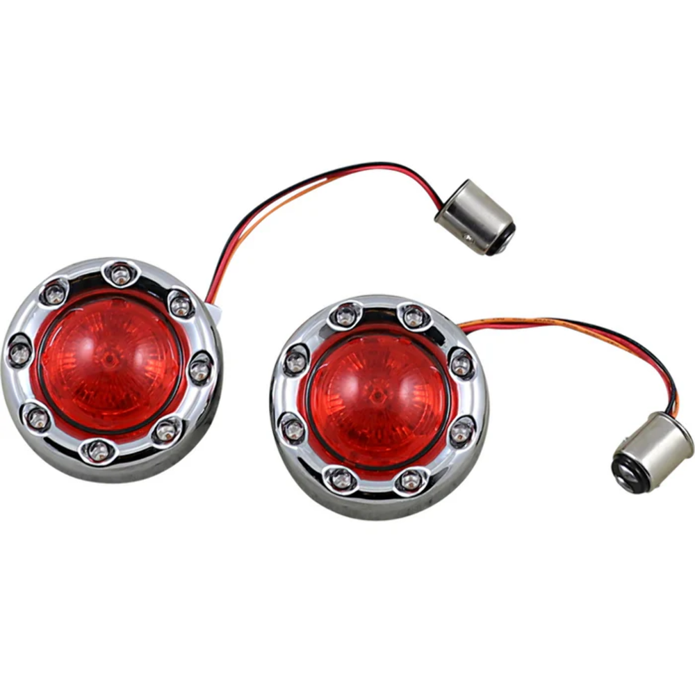 Custom Dynamics Bullet Turn Signals 1157 Red/Chrome 21 H-D Iron883 XLN 2020-1879