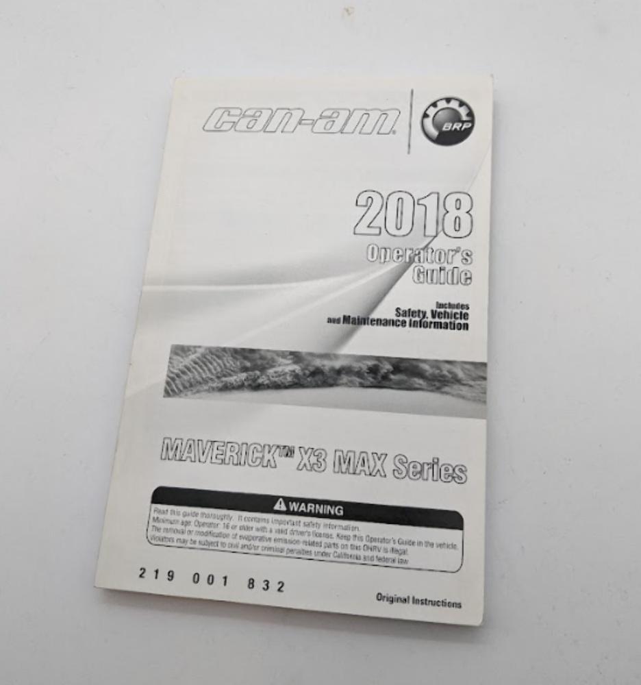 Can-Am 2018 Maverick X3 MAX Series Operators Guide 219001832