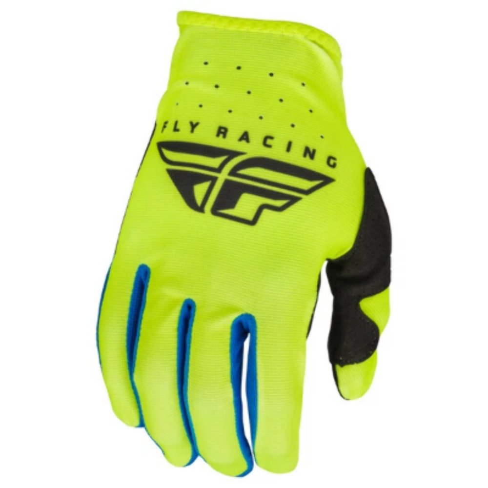 Fly Racing Mens Lite Gloves Hi-Vis, Black, Blue SIZE: XS/7 376-712XS