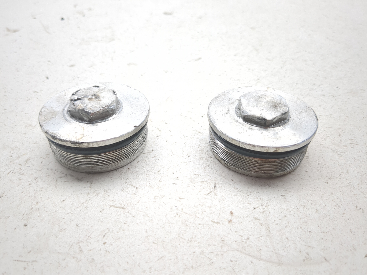 98-04 Suzuki VZ800 Marauder Front Fork Suspension Caps Set Pair