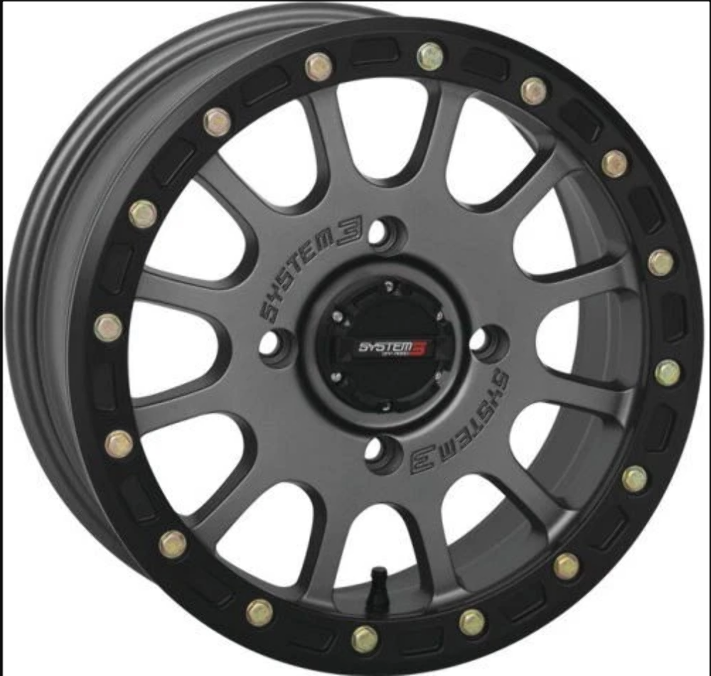 System 3 SB-5 Beadlock 15x7 ATV/UTV Wheel - Gun Metal (4/137) 5+2 15S3-5637