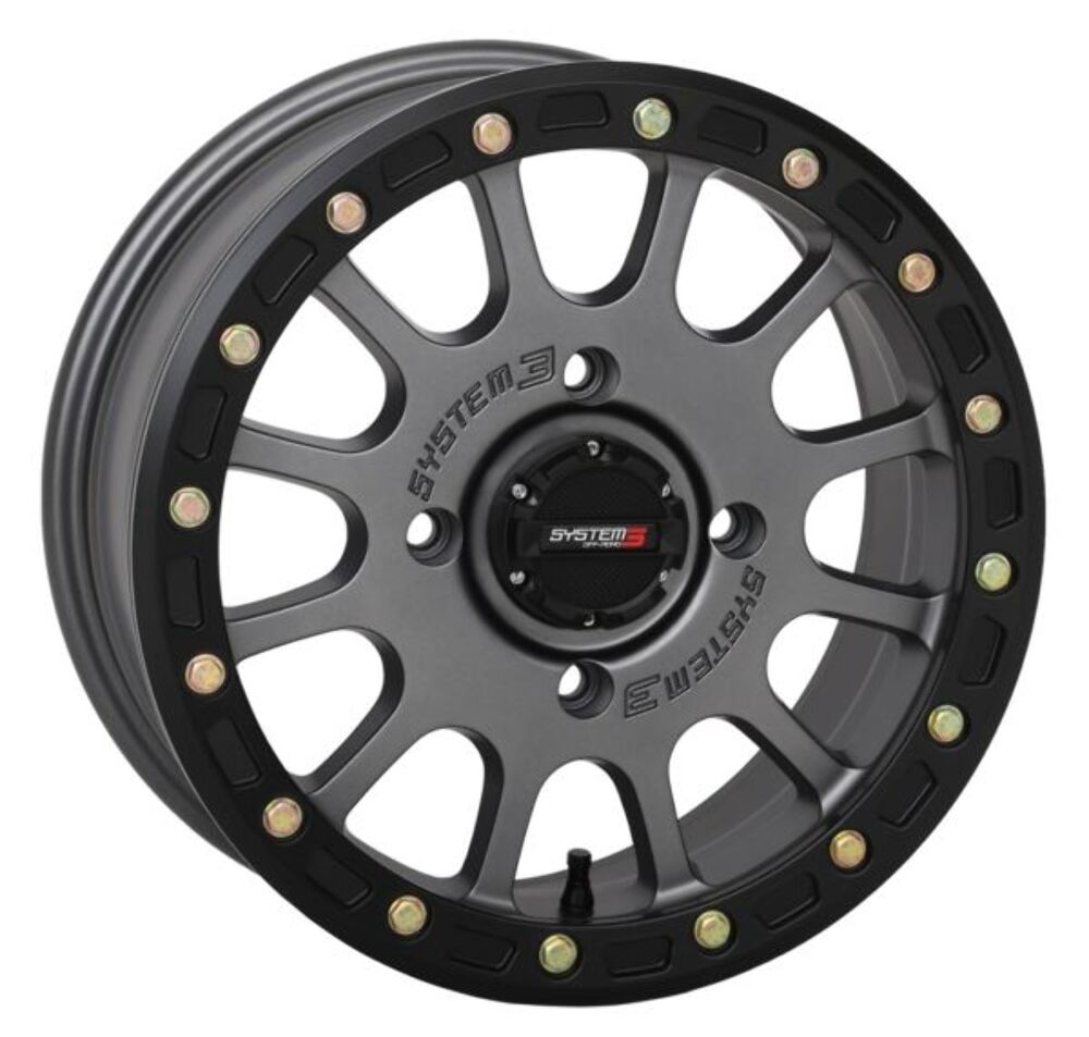 System 3 SB-5 Beadlock 15x7 ATV/UTV Wheel - Gunmetal (4/137) 5+2 PN=15S3-5637