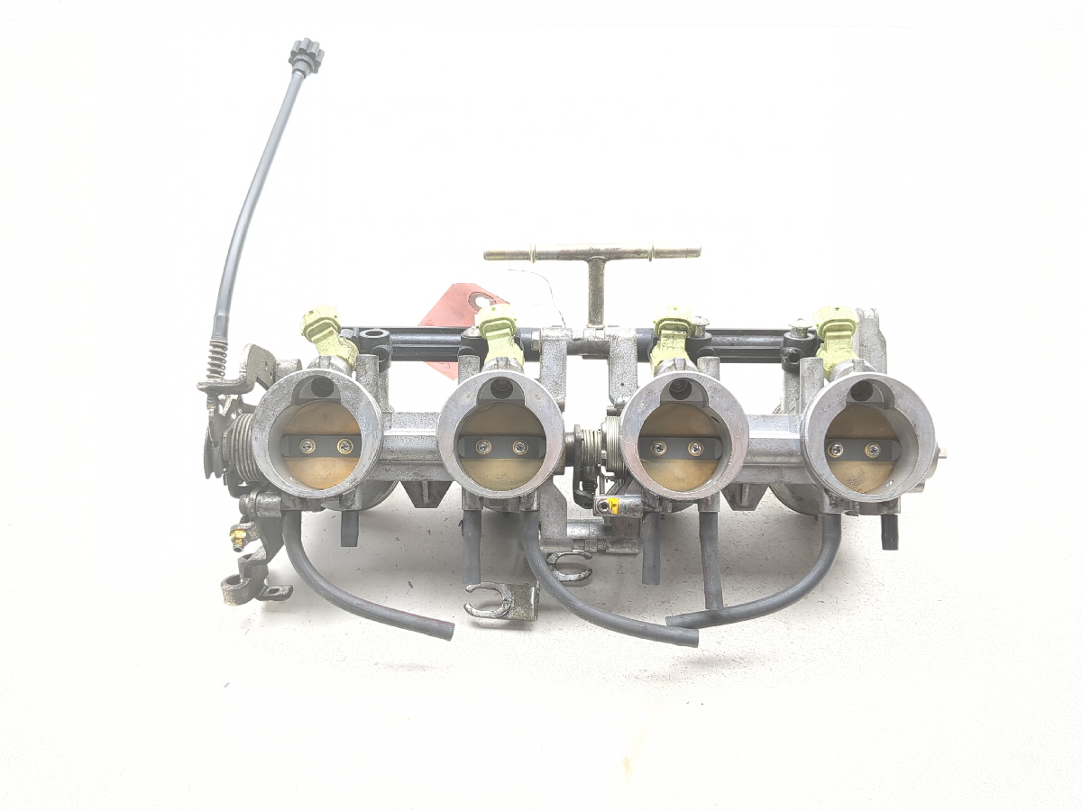 05 06 Kawasaki ZX6 ZX 636 Throttle Body Bodies W/ Fuel Rail & Injectors Choke Cable