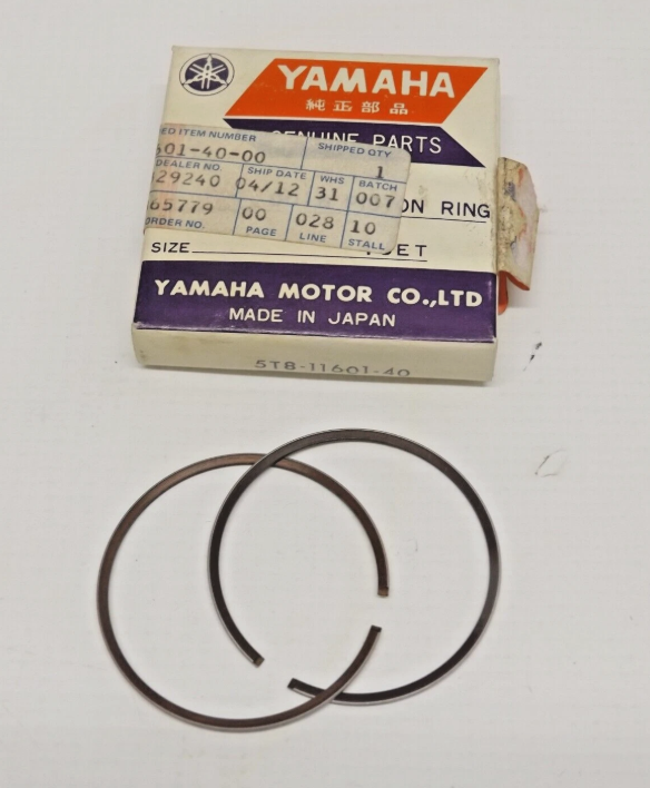 1974-1982 Yamaha YZ80 OEM 1.00mm Oversized 4th Over Piston Rings 5T8-11601-40