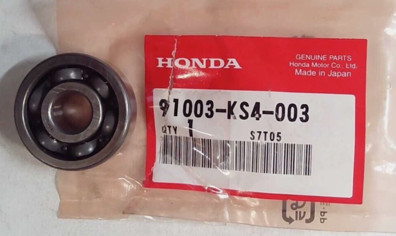 NOS GENUINE HONDA CRANKCASE BEARING 91003-KS4-003 NEW OEM