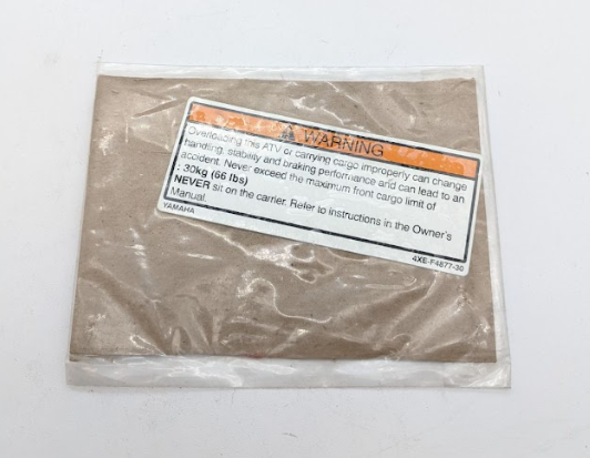 1999-2000, 2002-2003 Yamaha Bear Tracker OEM Caution Label 4XE-F4877-30