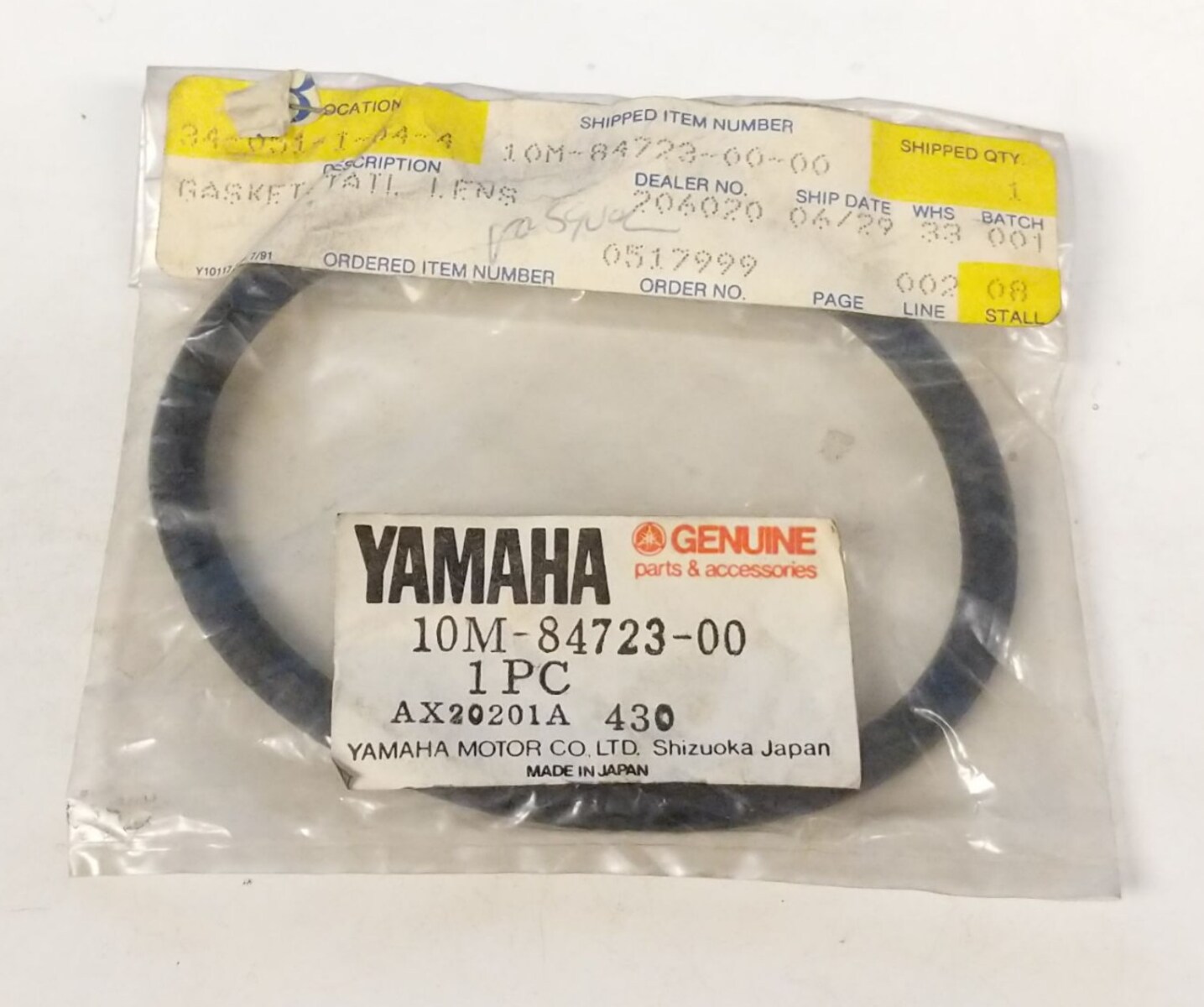 1982 Yamaha XJ750J Taillight Lens Gasket 10M-84723-00