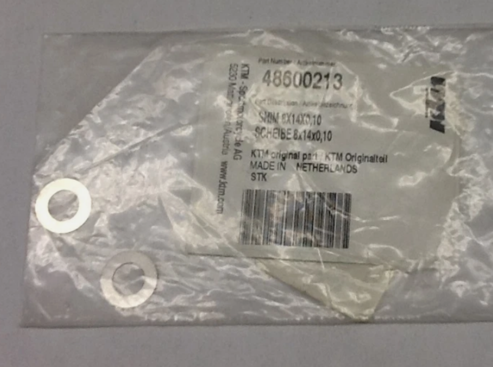 NEW KTM OEM 48600213 SHIM 8X14X0,10 QTY 2
