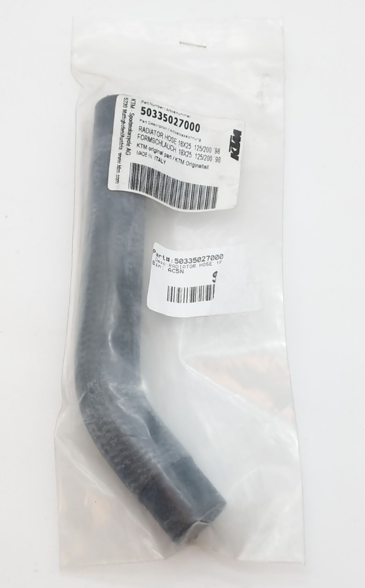 NEW OEM KTM RADIATOR HOSE 18X25 125 144 150 200 EXC SX XC MXC XCW 50335027000