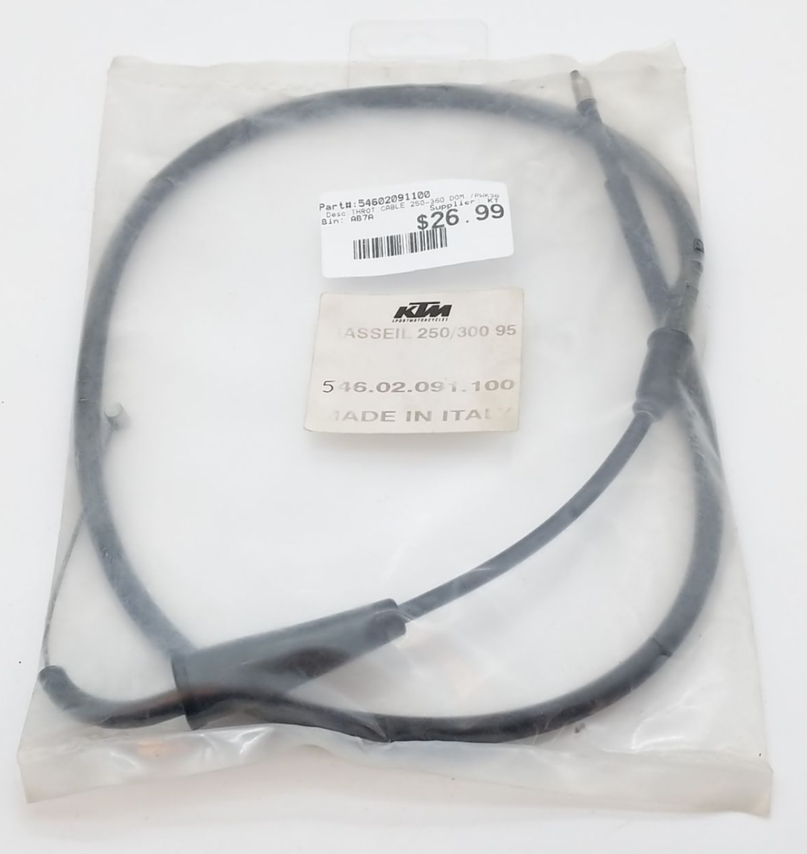 NOS KTM OEM Throttle Cable 1998-1999 60 SX 1998-2001 65 SX 46002091000