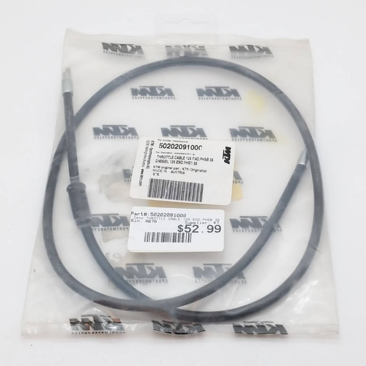 NOS KTM Throttle Cable 125 Enduro 50202091000