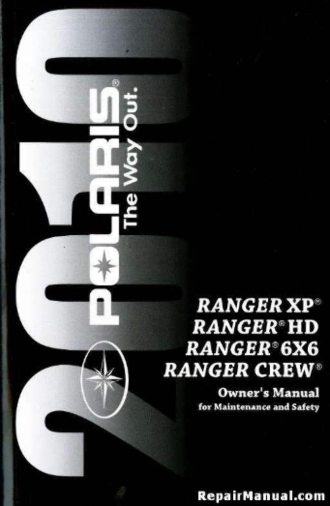 2010 Polaris Ranger XP, HD, 6X6, Crew OEM Owners Manual 9922522