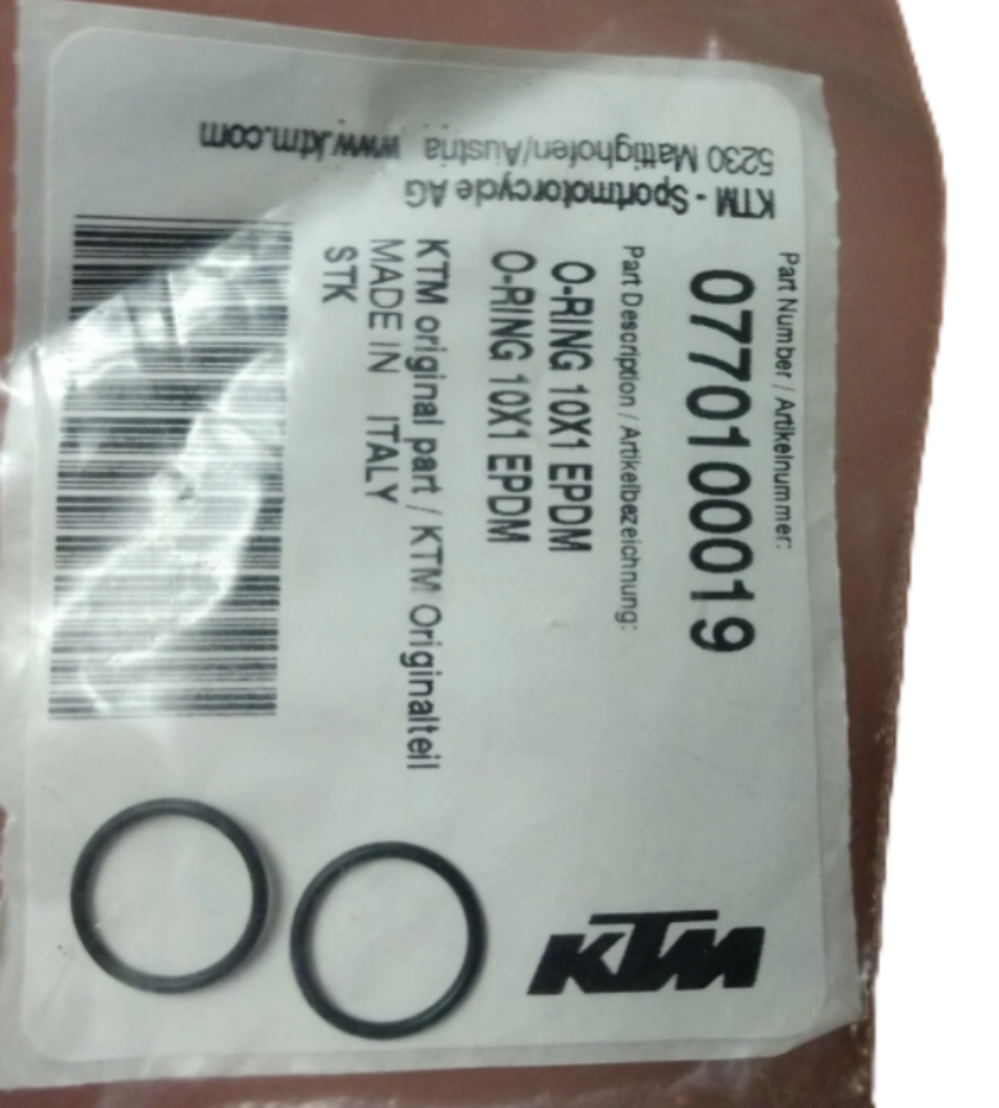 KTM/Husqvarna/GASGAS - O-RING 10X1 EPDM 0770100019 QTY 2